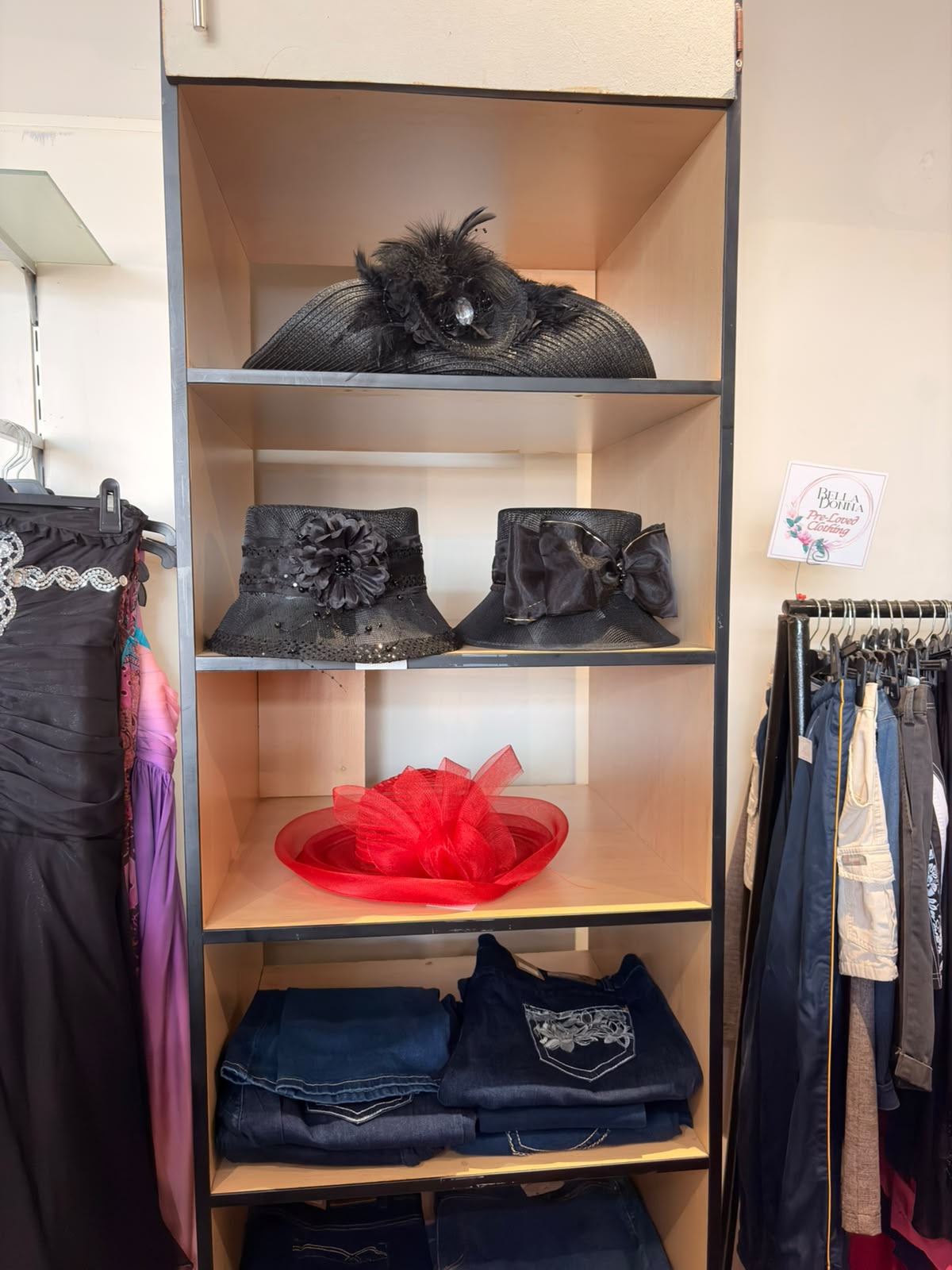 Formal hats, fascinators and denim