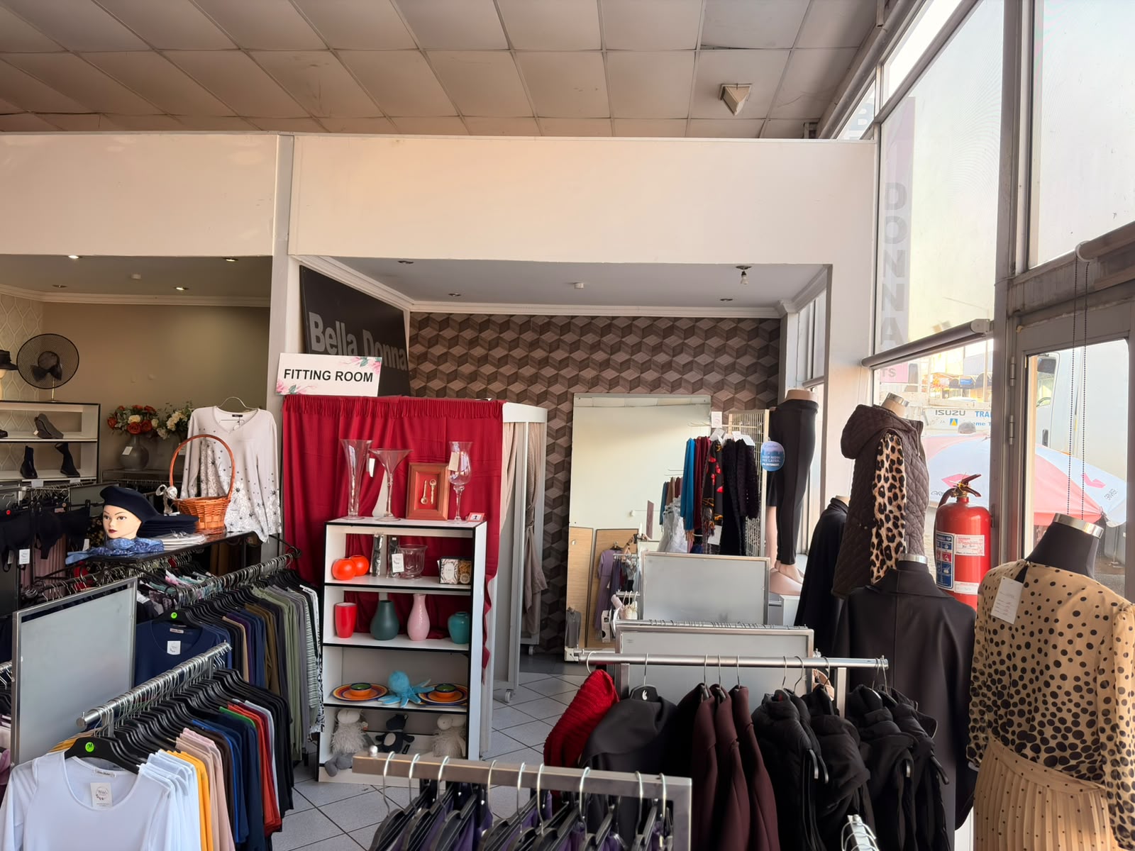 Fitting room and styling area